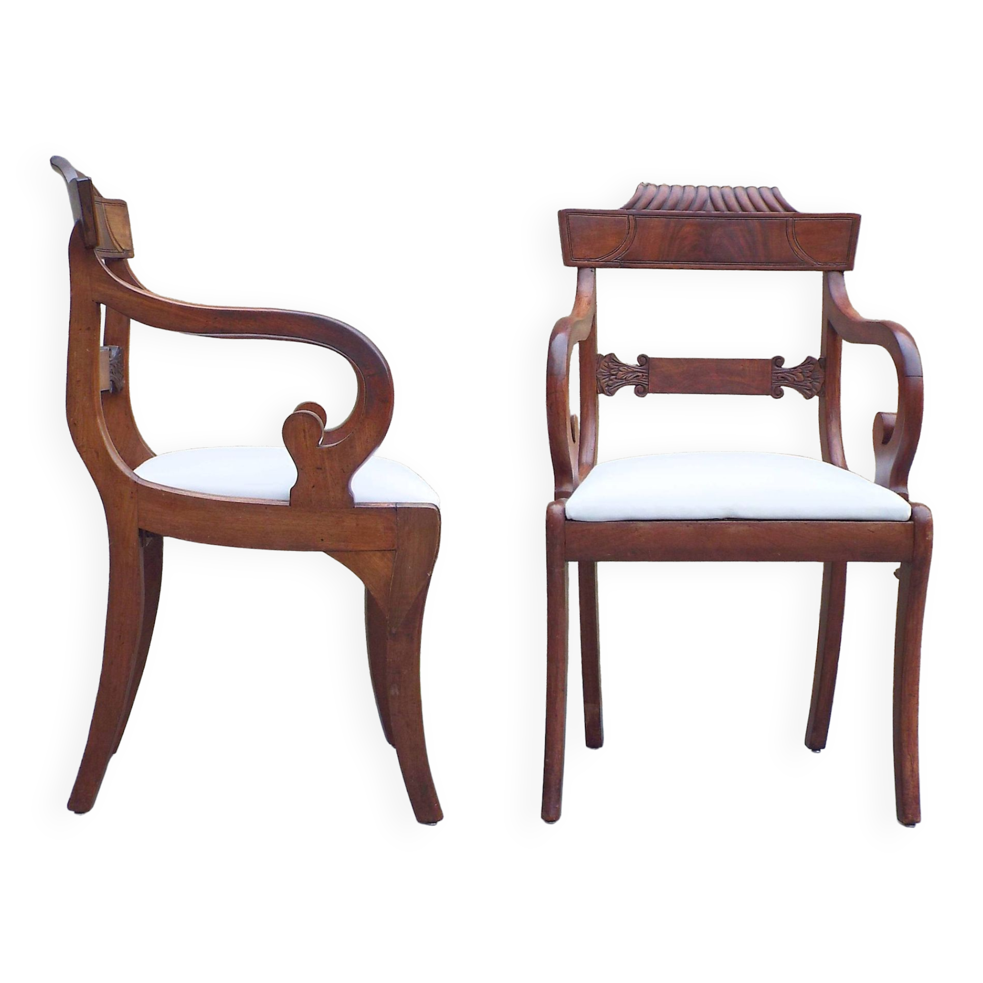 2 regency armchairs