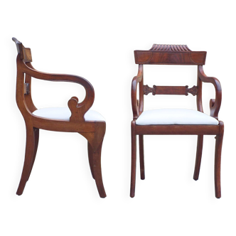 2 regency armchairs