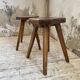 Pine stools with curved seat from the 50s