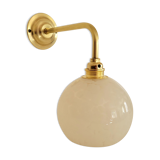 Brass and Clichy glass wall lamp