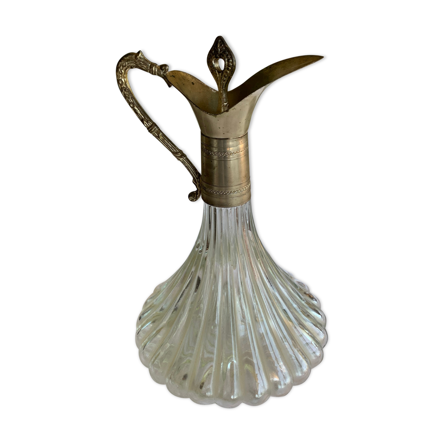 Silver metal decanter carafe