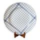 large round dish Gien blue and white striped 1960