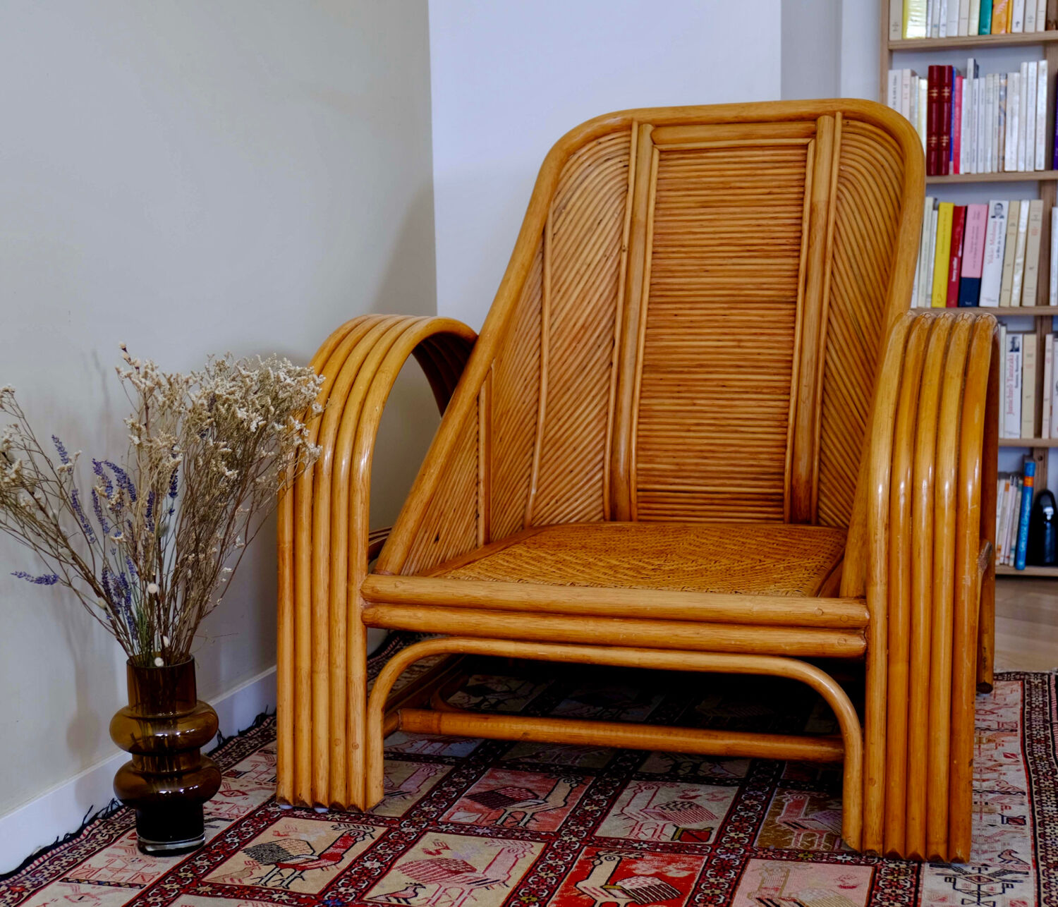 Paire de fauteuils rotin