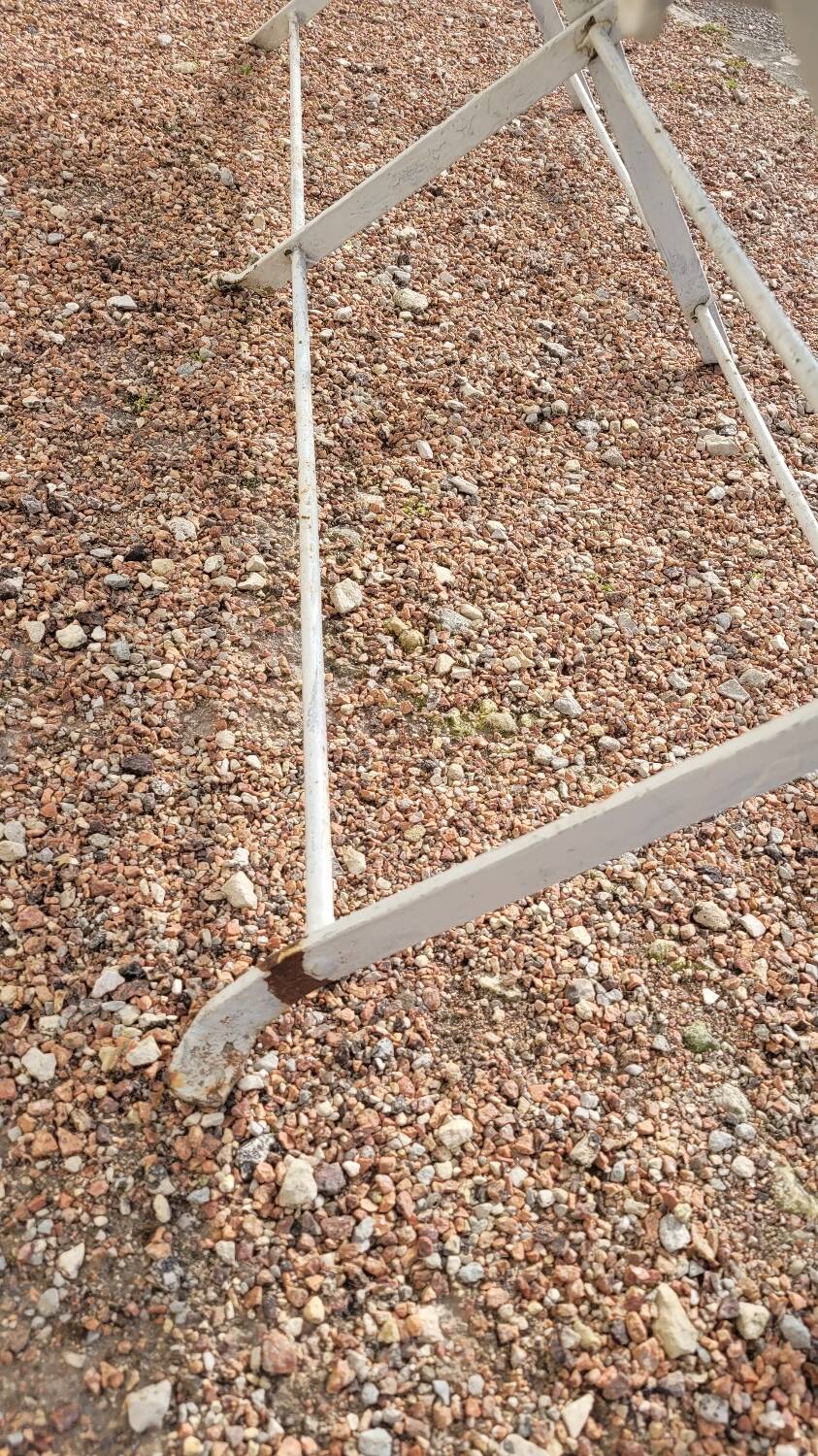 Folding garden bench in iron and old wood - 1950s