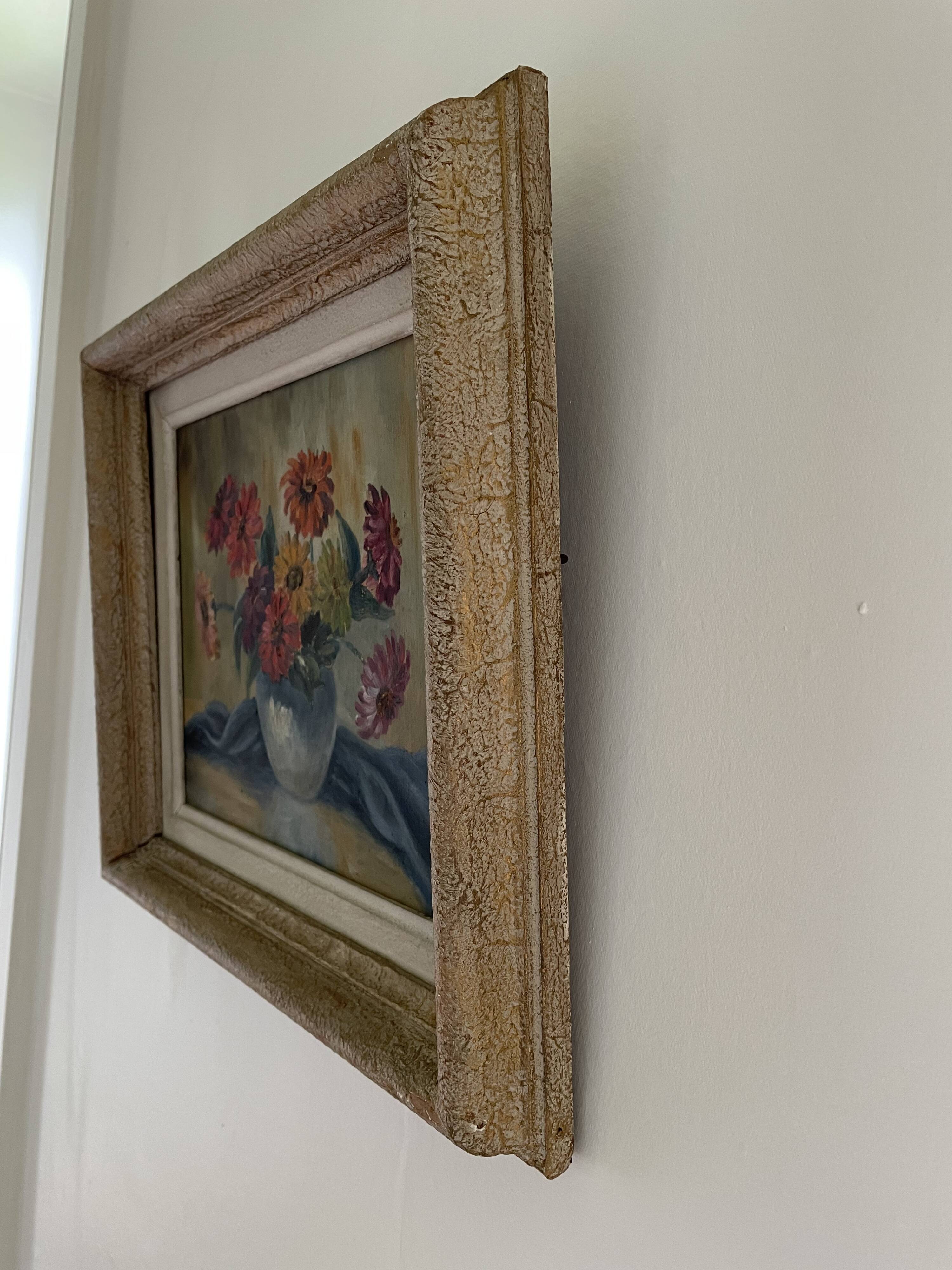 Old painting bouquet of flowers