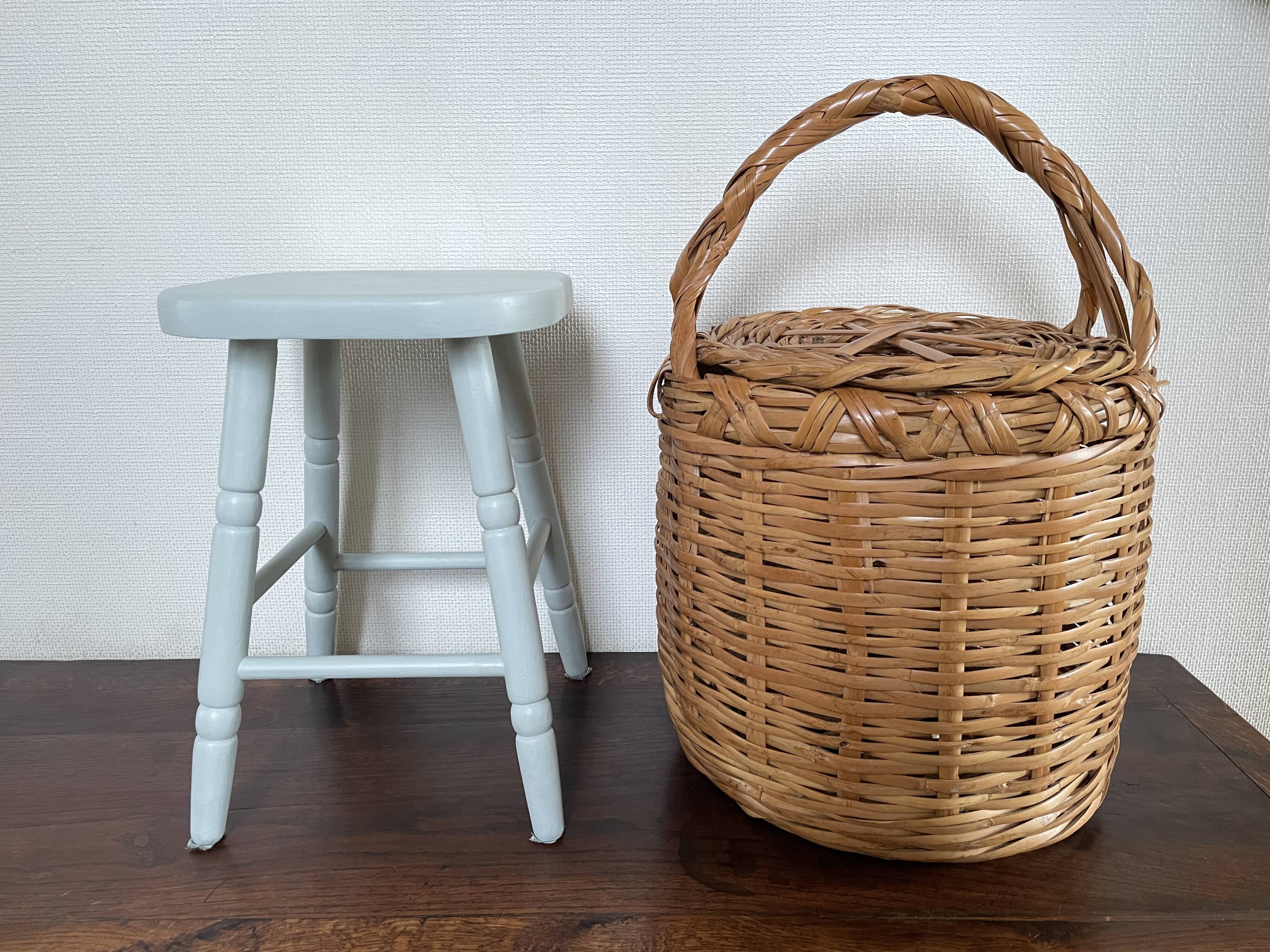 Celadon green pine stool