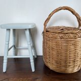 Celadon green pine stool