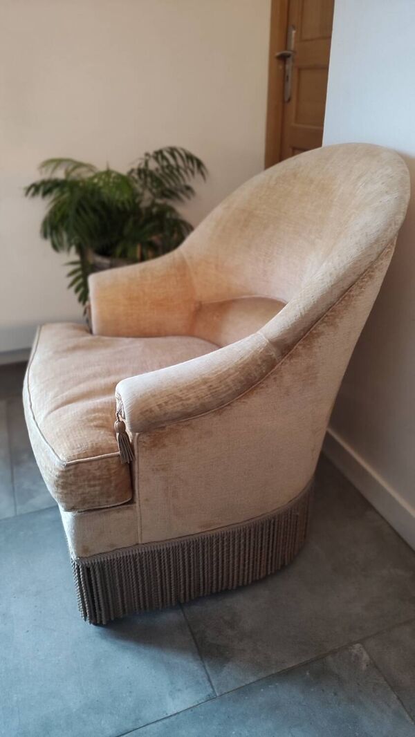 Fauteuil crapaud en velours