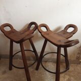2 brutalist stools