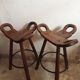 2 brutalist stools