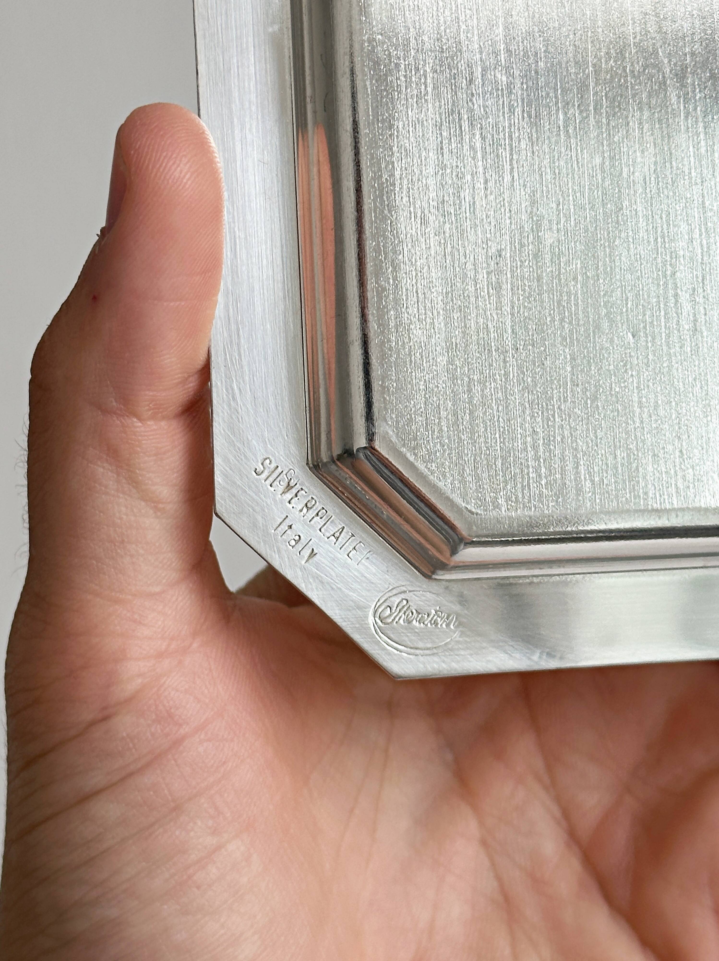 Set of 6 small silver-plated trays