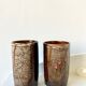 Pair of enamelled stoneware mazagran cups