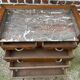Art Deco chest of drawers, marble top, solid oak, dressing table