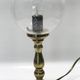 small 80's table lamp in glass and gold metal