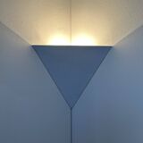 Vintage corner wall light in white lacquered metal, France 1970