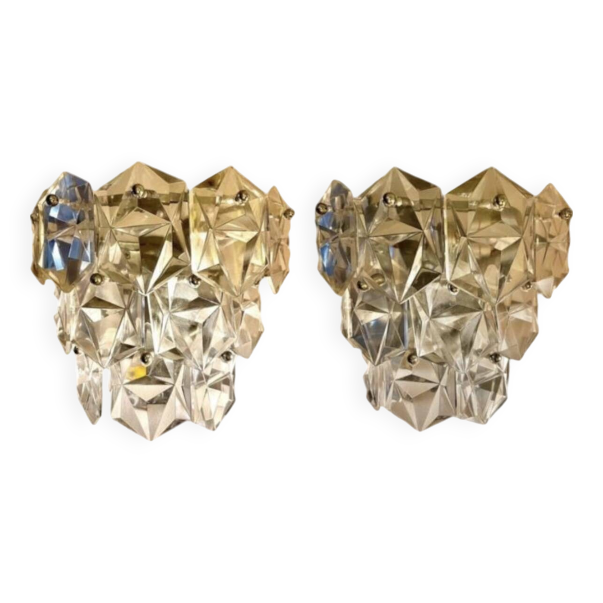 Kinkeldey applied crystal glass chrome structure, 1970s