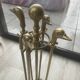 Brass fireplace tool set