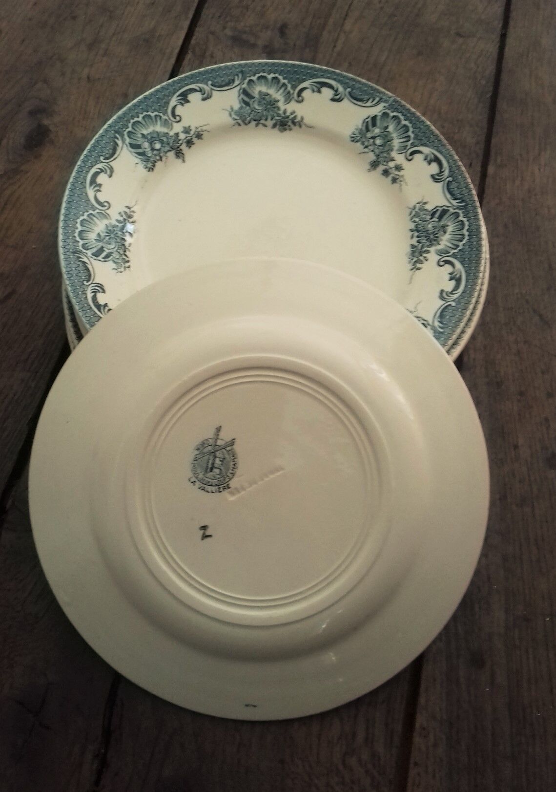 Lot 10 plates Plate Terre de Fer Bleu Moulin des Loups La Vallière