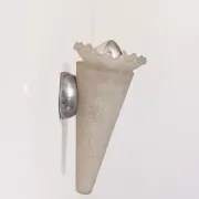 Vintage Murano glass and chrome wall light, Italy 1970.