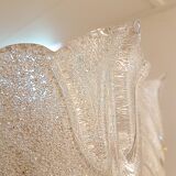 Large Mid-Century Eight-Arm Brass and Ice Glass Chandelier by Carl Fagerlund, 1960s