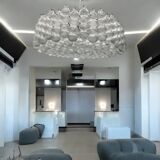 Extra Large Murano Glass Bubble Chandelier / Flushmount, Italy, 1980s