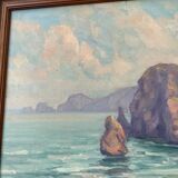 Sea framed oil painting