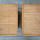 Pair of woven wicker and bamboo bedside tables, 70s/80s.