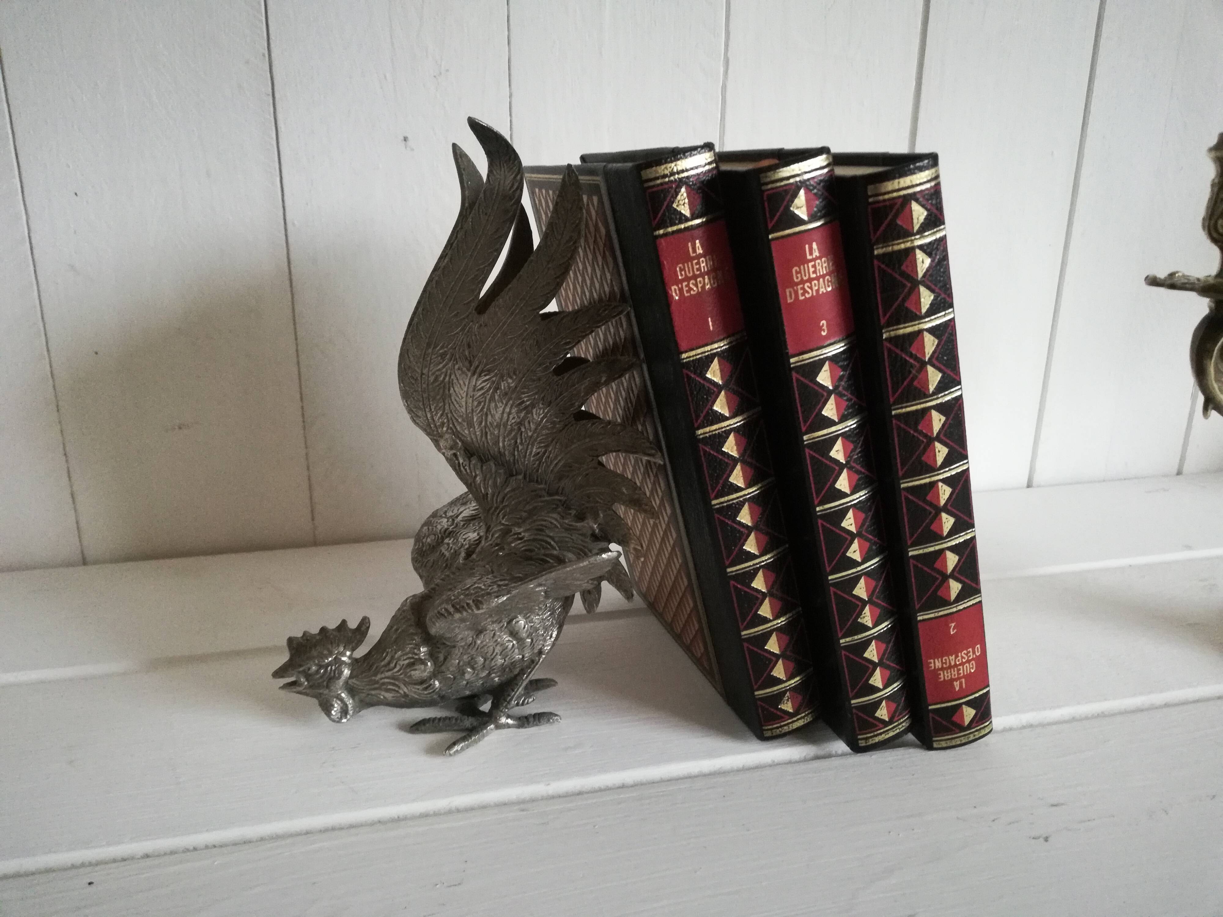 Silver metal rooster / Greenhouse book