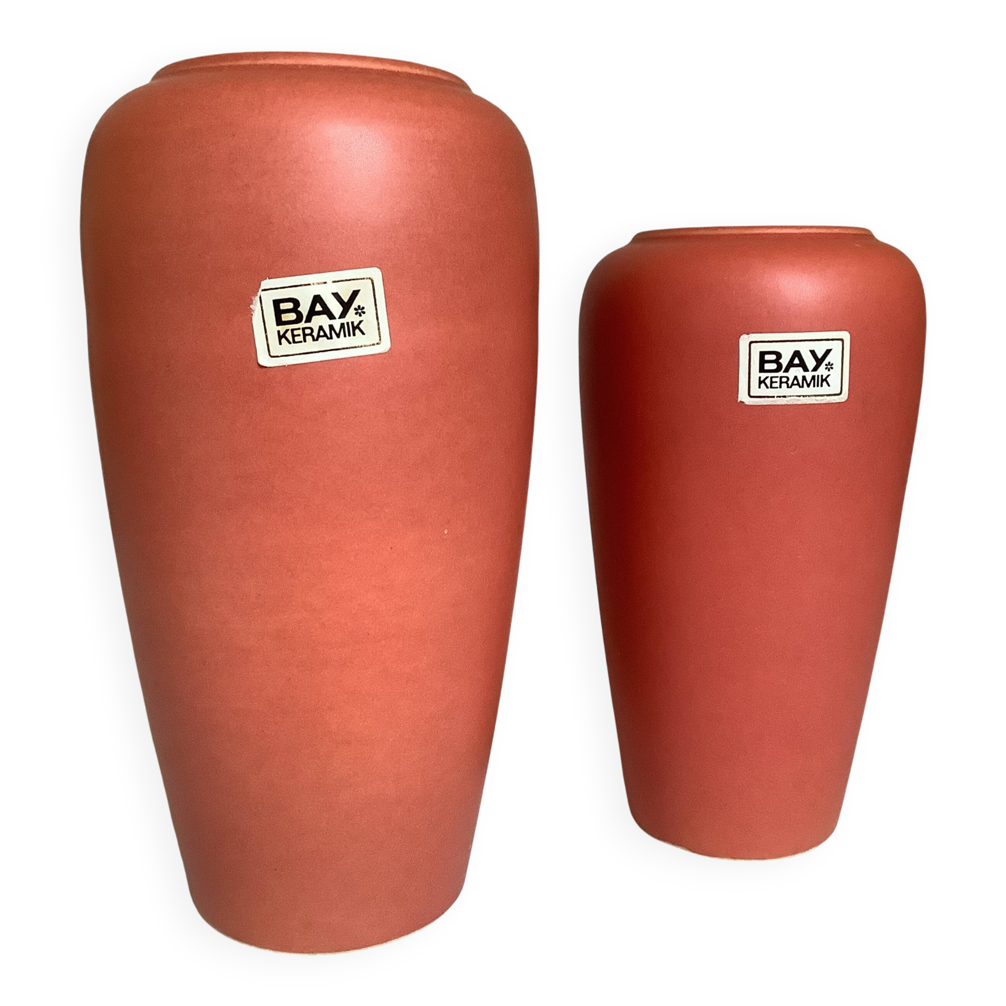 Pair of asymmetrical coral vases Bay Germany