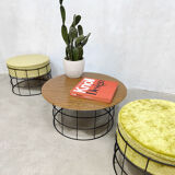 Tabourets et table basse vintage design danois en fil verner panton