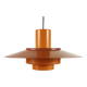 Pendant light "Falcon" two tone orange by Andreas Hansen for Fog & Mørup. Denmark 1960s.