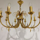 Lustre en laiton et ananas chromé années 1970