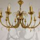Brass and chrome pineapple chandelier, 1970s