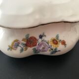 Bonbonnière en porcelaine motifs floraux fin 19eme