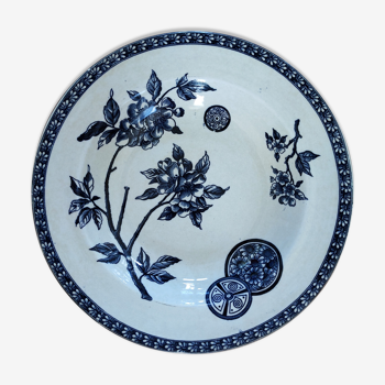 Vintage antique plate porcelain iron earth Marguerite drouot