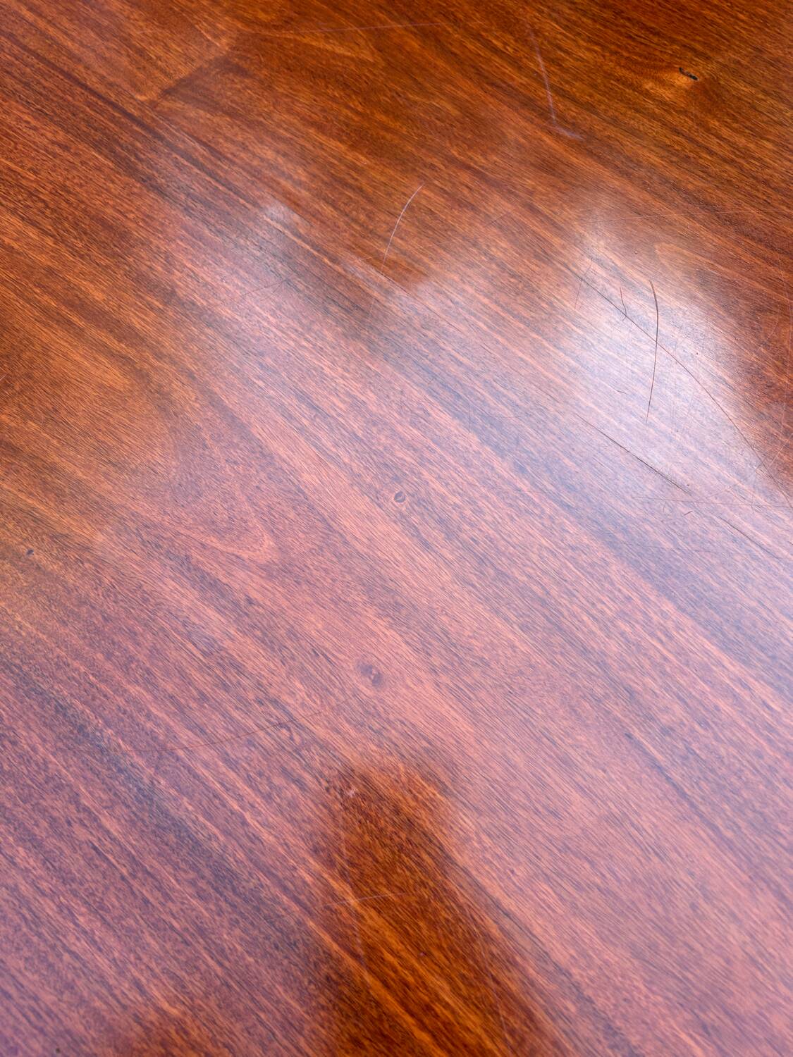 Vintage oval wooden and metal dining table from the 60s and 70s