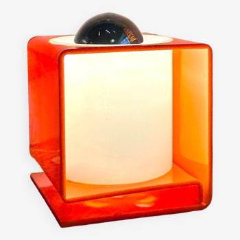 Orange cube lamp