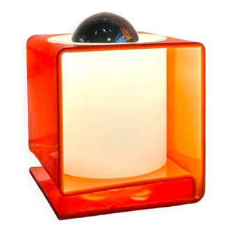 Orange cube lamp