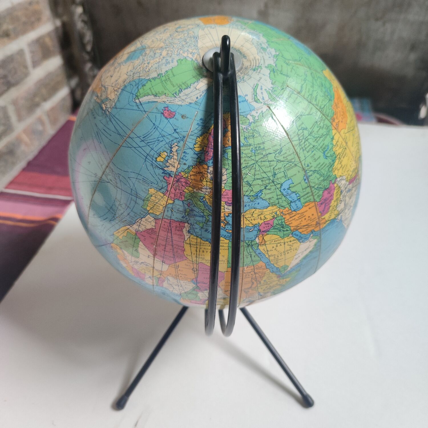 Vintage world map Girard and Barrere
