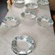 8 hollow plates Anemone pattern of St Amand green gray color