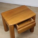 Pair of vintage elm bedside tables, 1970s