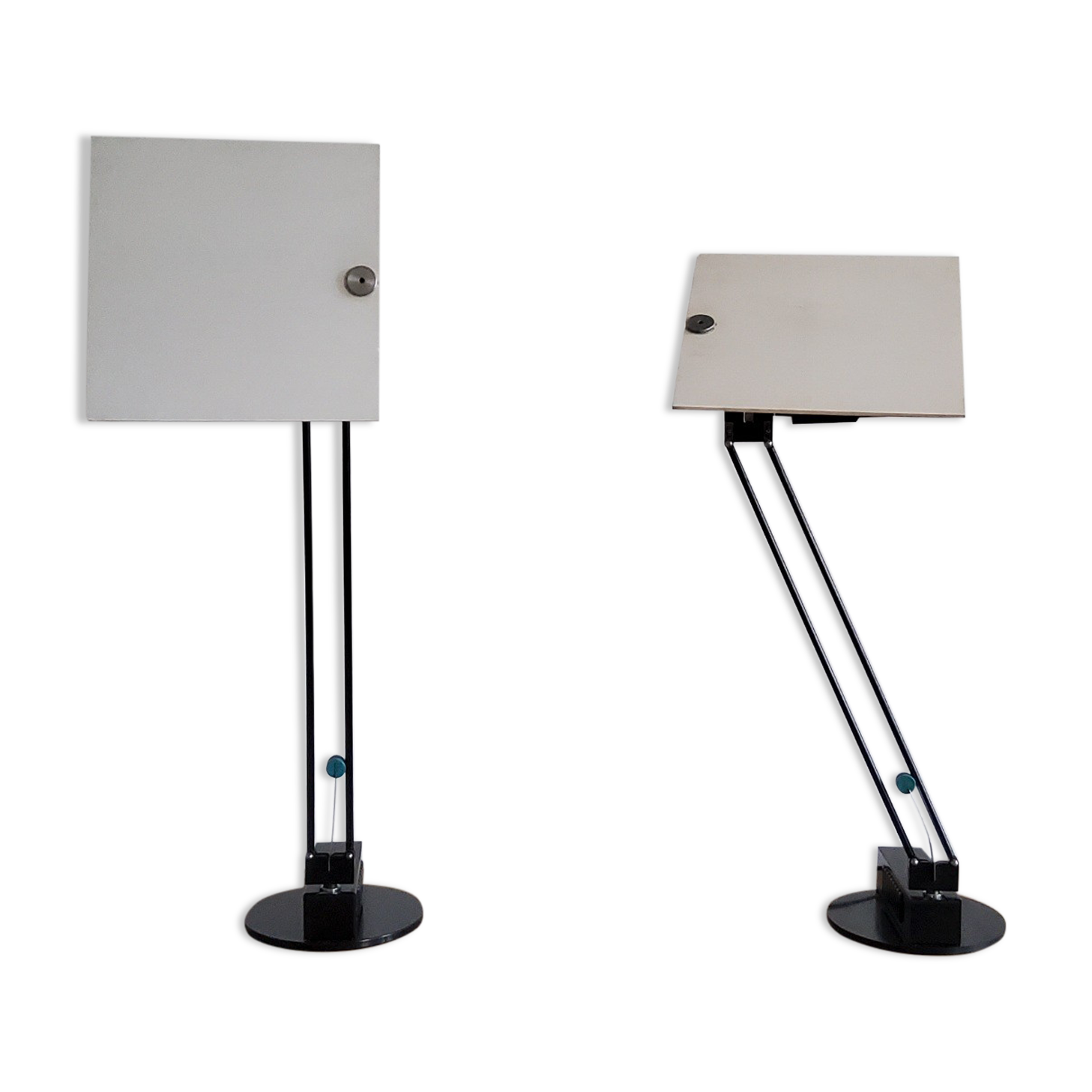 Pair of vintage w&o model lamps by Ketoff for aluminor, 1980s