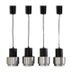 Suite de 4 suspensions space age en inox brossé