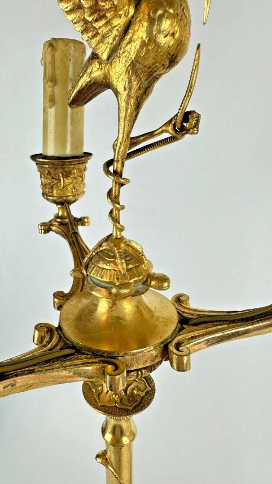 Barbedienne (attributed to), pair of candelabra with storks