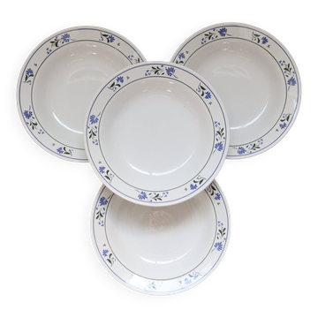 4 vintage earthenware soup plates from Céranord Saint-Amand