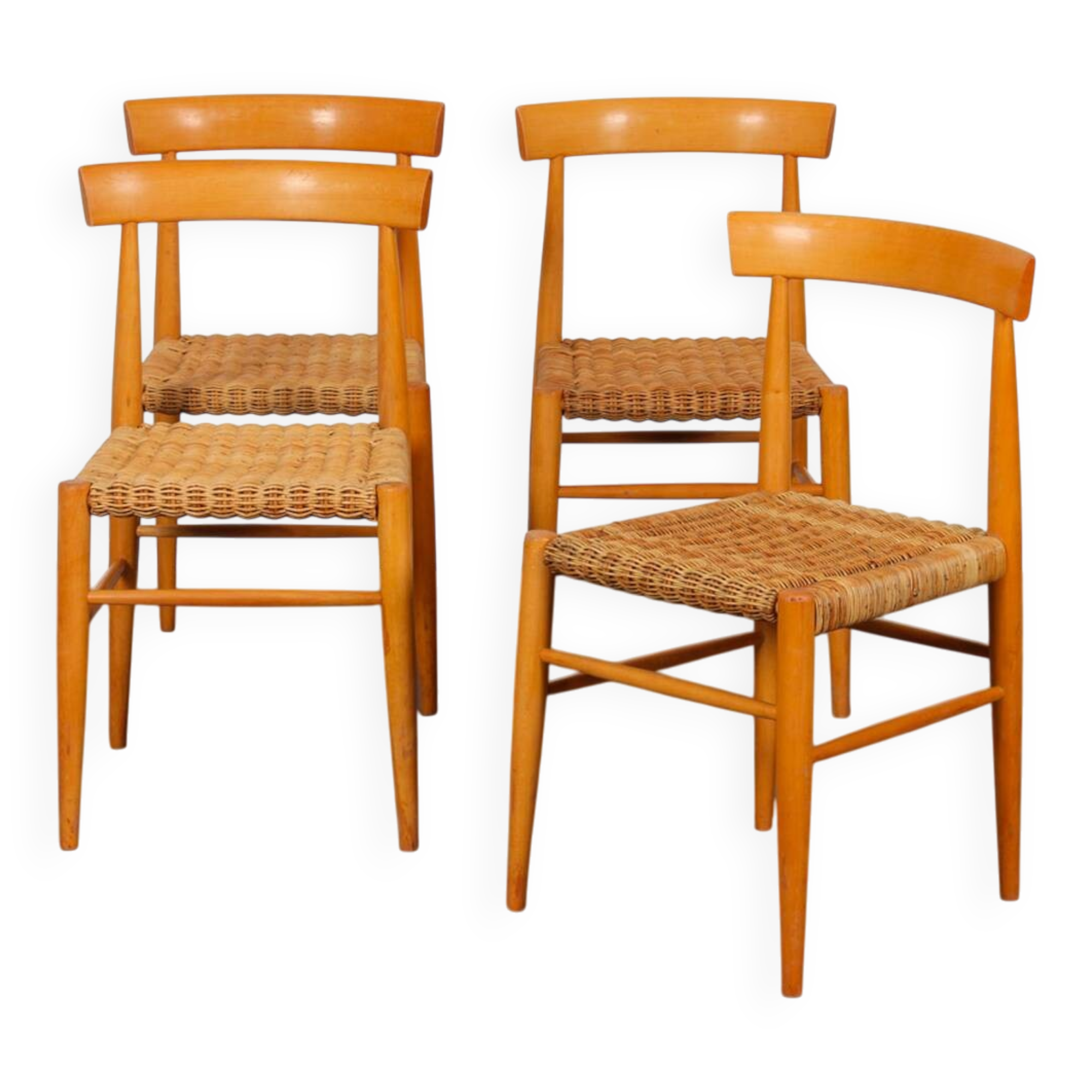 Set of 4 vintage wooden chairs produced by Krasna Jizba, 1960