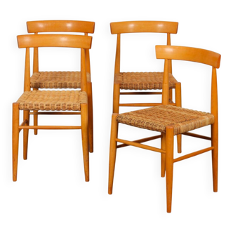 Set of 4 vintage wooden chairs produced by Krasna Jizba, 1960