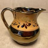 Old milk jug jersey earthenware / english lustrous faience