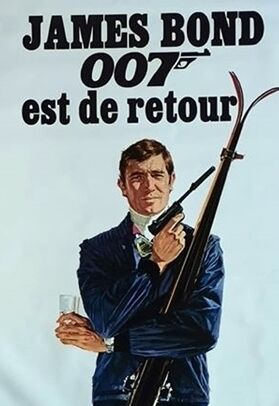 Poster rolled and not folded At the secret service of his majesty James Bond George Lazemby