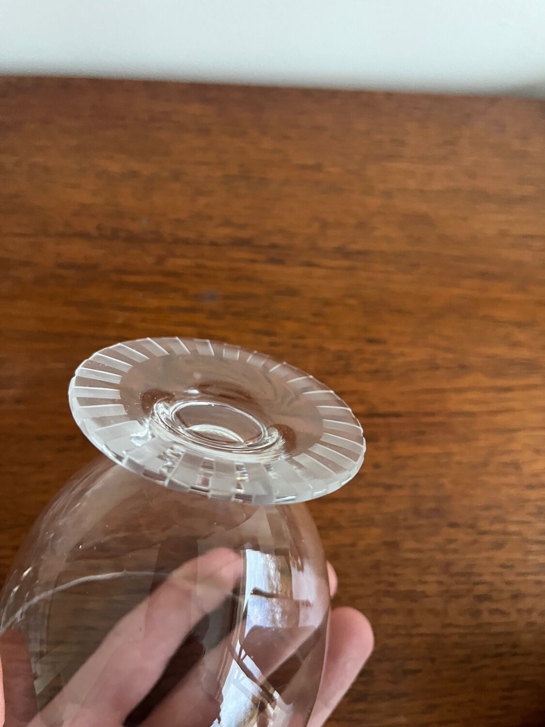 6 Daum Crystal Wine Glasses / Champagne Coupes Briancon Model